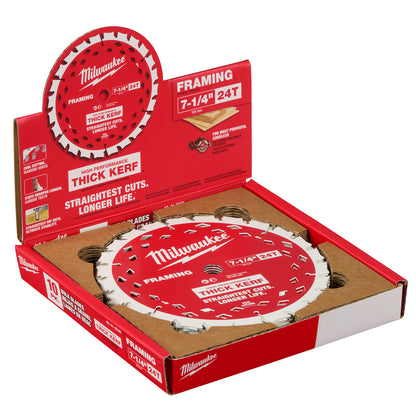 7-1/4" 24T Thick Kerf Framing Circular Saw Blades - 1 Pack