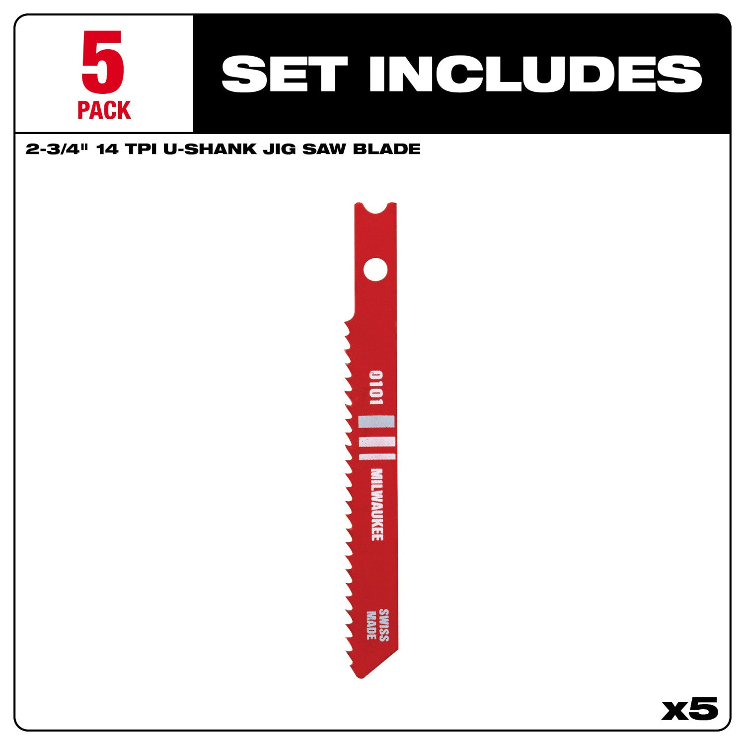 2-3/4" 14TPI U-Shank Metal High Speed Steel Jig Saw Blades - 1 Pack