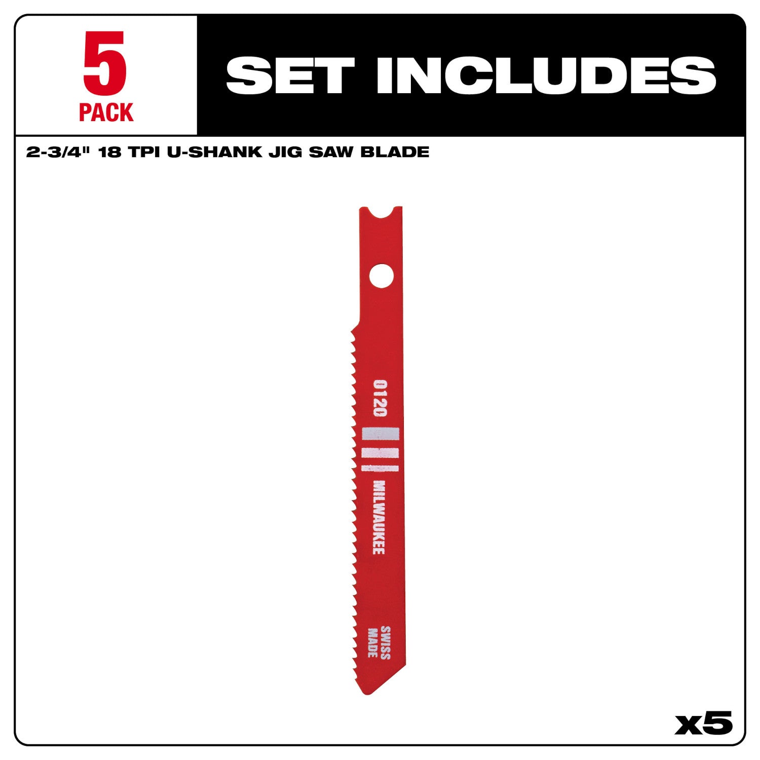 2-3/4" 18TPI U-Shank Metal High Speed Steel Jig Saw Blades - 1 Pack