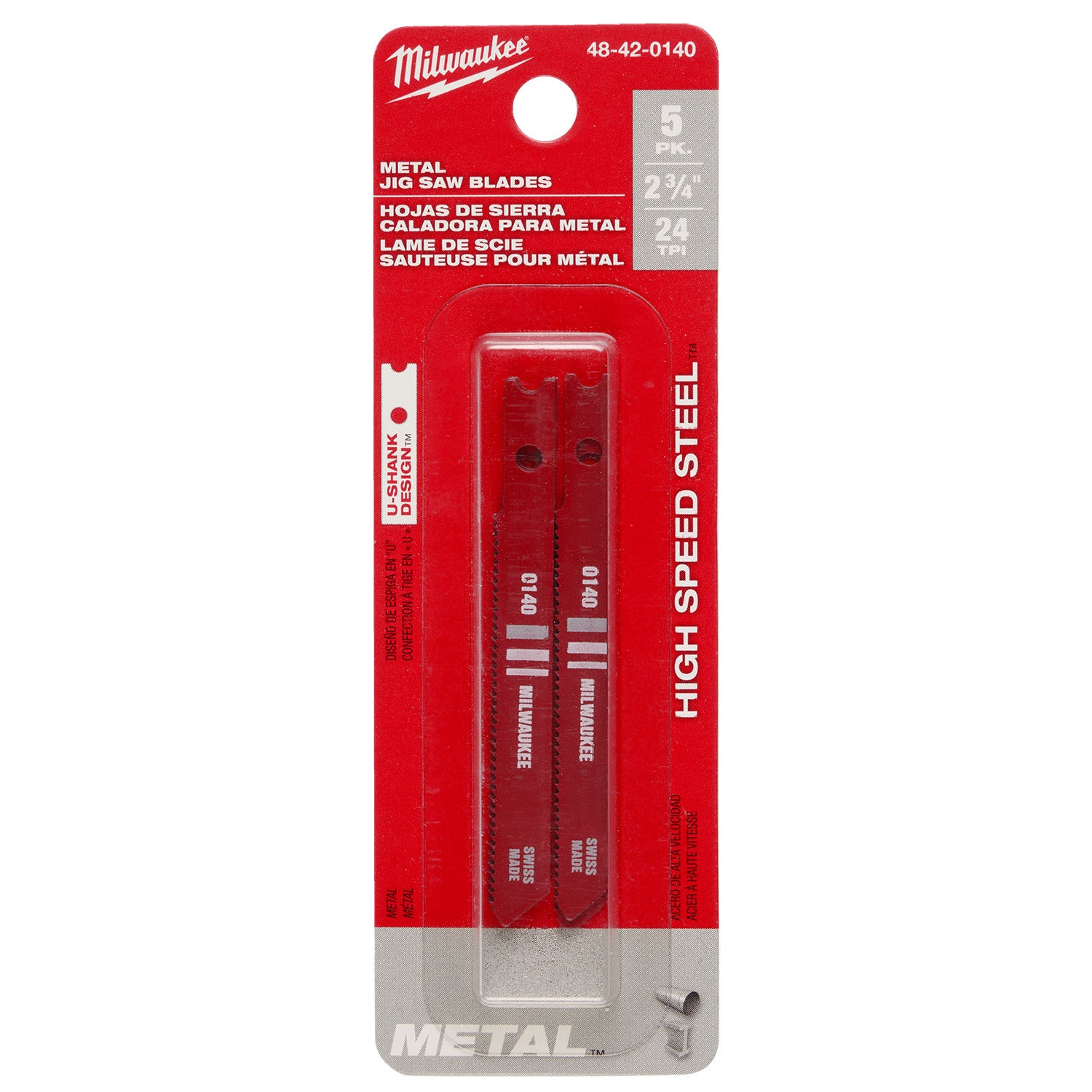 2-3/4" 24TPI U-Shank Metal High Speed Steel Jig Saw Blades - 1 Pack