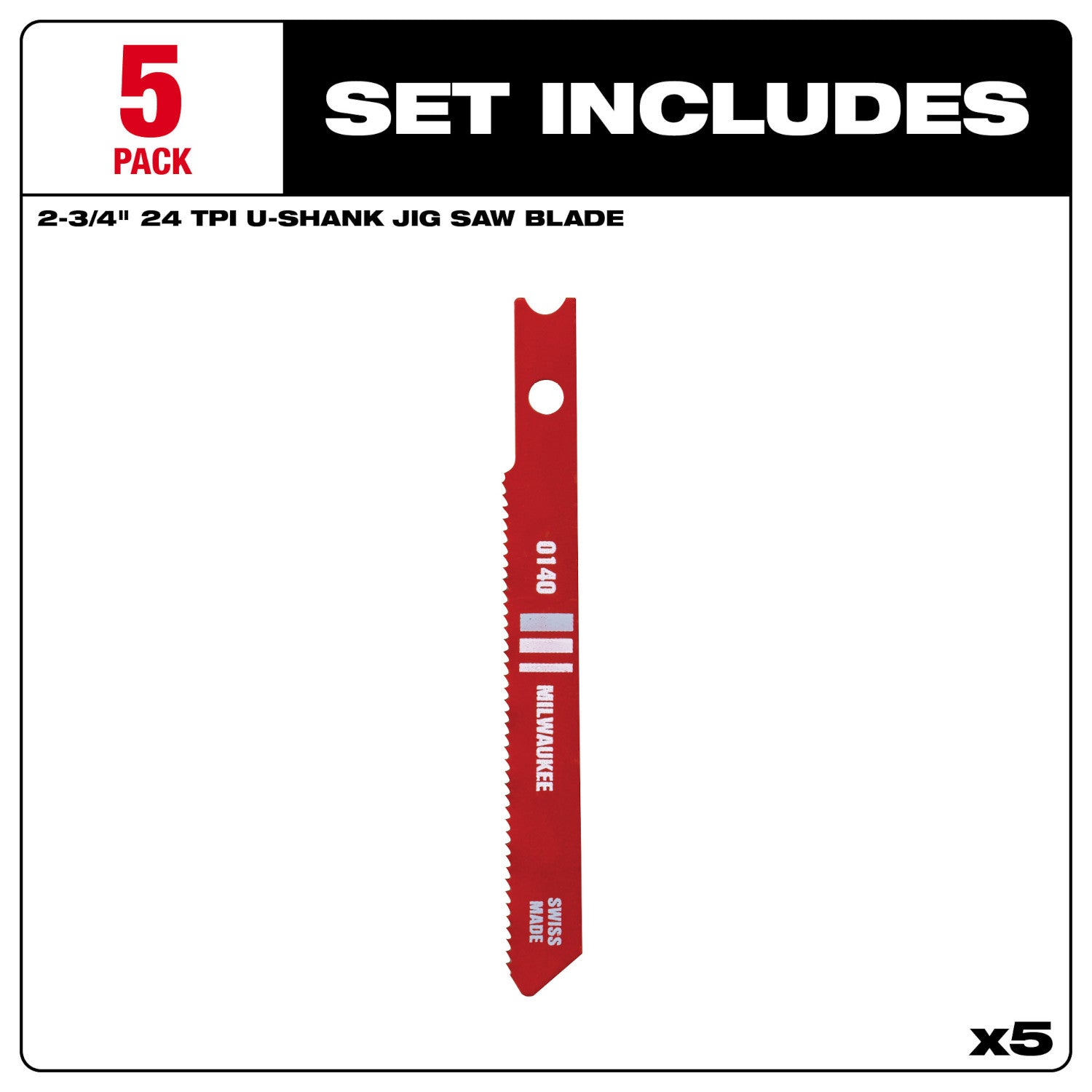 2-3/4" 24TPI U-Shank Metal High Speed Steel Jig Saw Blades - 1 Pack
