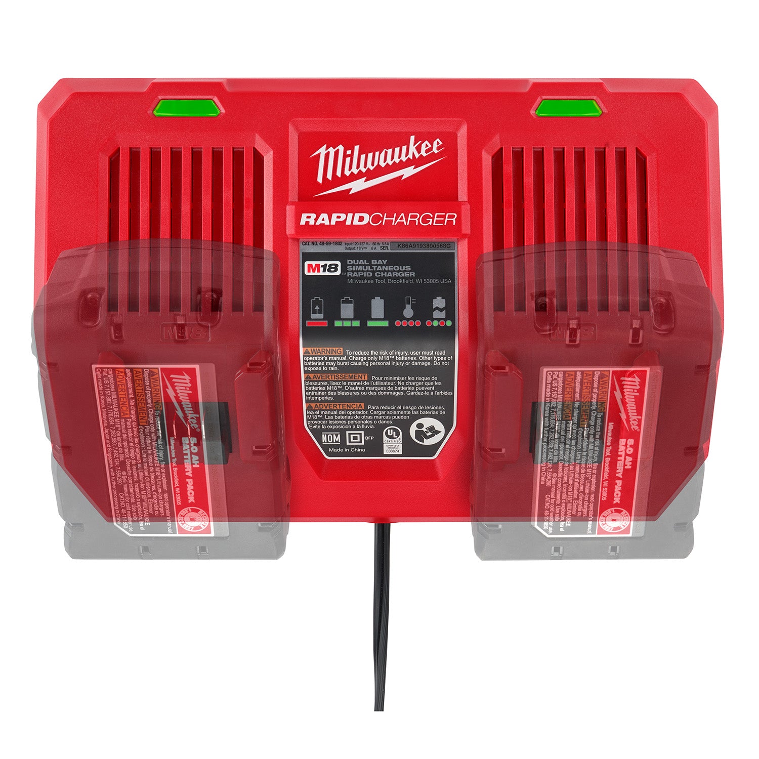 Chargeur rapide simultané à deux baies M18