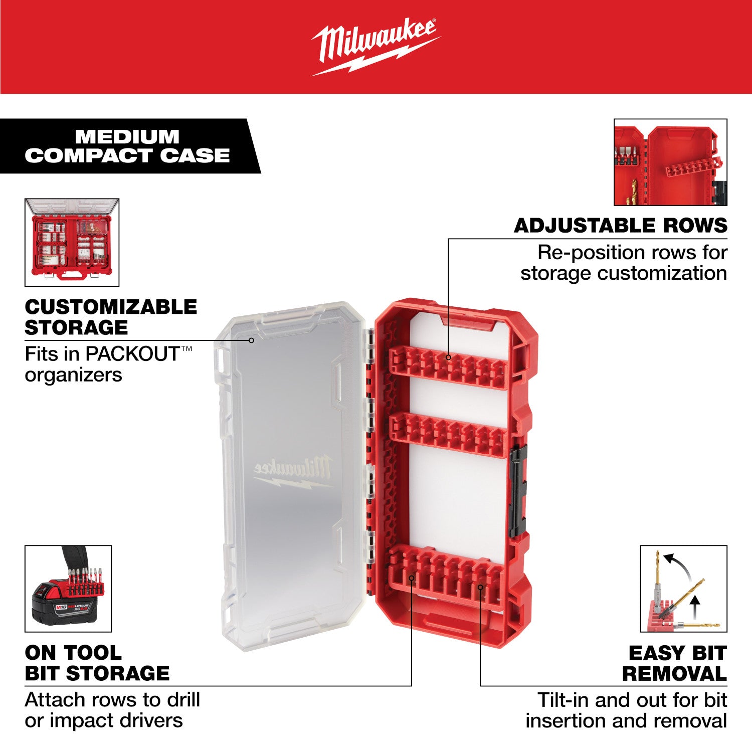 Customizable Medium Compact Case for Impact Driver Accessories