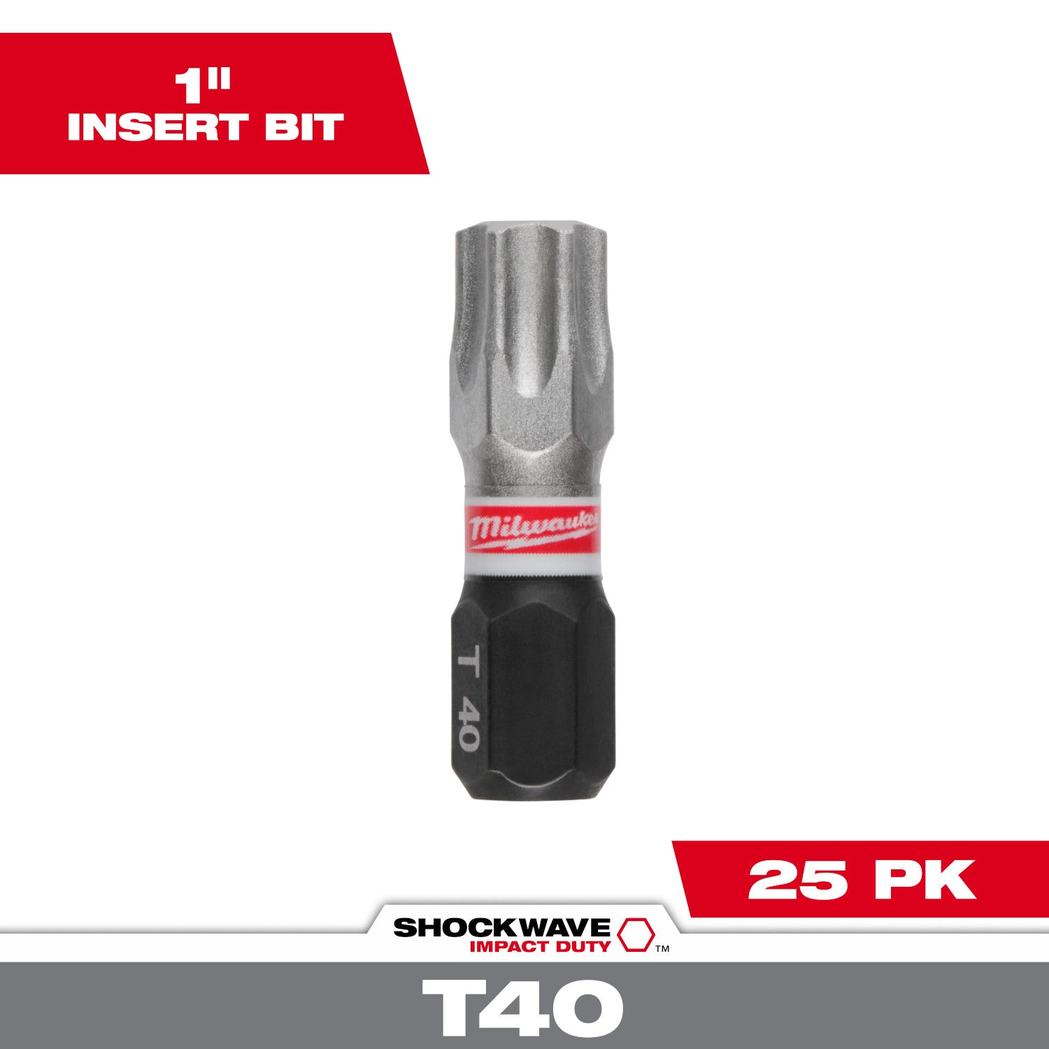 SHOCKWAVE Impact Duty 1" T40 Insert Bit Bulk 25