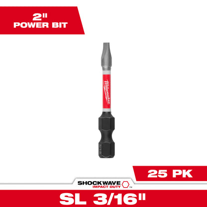 SHOCKWAVE Impact Duty 2"Slotted 3/16" Power Bits (1 Pack)