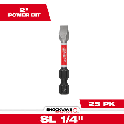 SHOCKWAVE Impact Duty 2"Slotted 1/4" Power Bits (1 Pack)