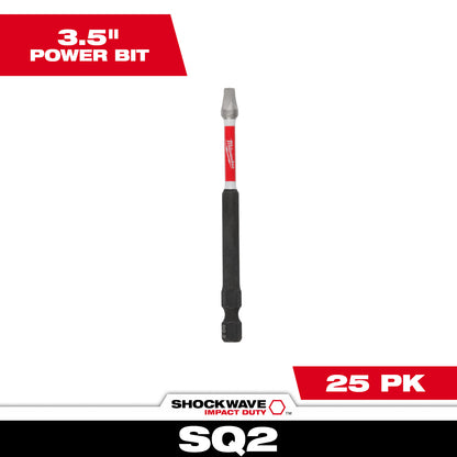 SHOCKWAVE Impact Duty 3-1/2" Square Recess #2 Power Bits Bulk 25
