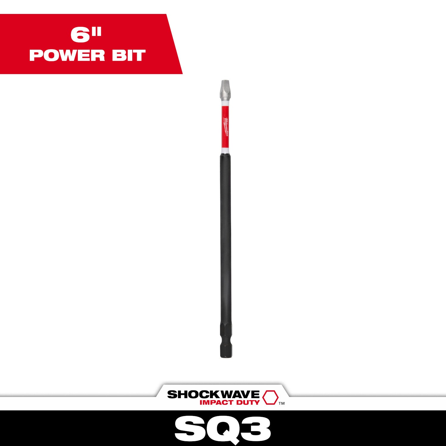 SHOCKWAVE 6” Impact Square Recess #3 Power Bit