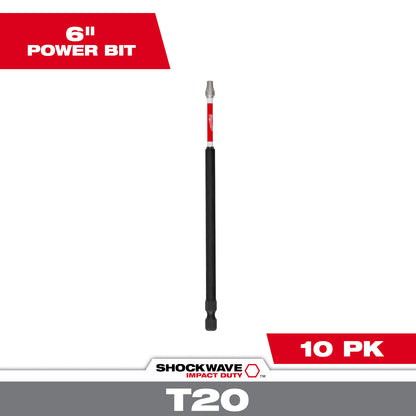 SHOCKWAVE Impact Duty 6" TORX T20 Power Bits - 1 Pack