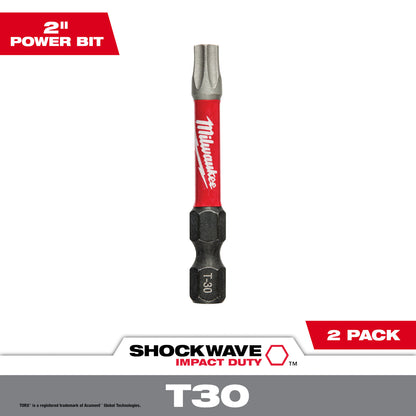 SHOCKWAVE Impact Duty 2 "TORX T30 Power Bits 2 Pack