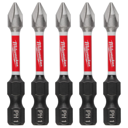 SHOCKWAVE Impact Duty 2" Phillips #1 Power Bits  - 10 Pack