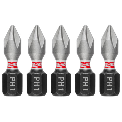SHOCKWAVE Impact Duty 1" Phillips #1 Insert Bits - 10 Pack