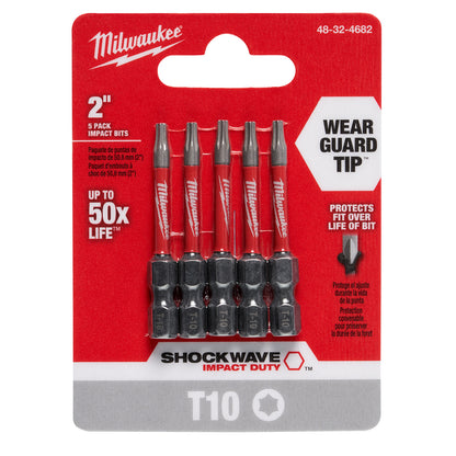 SHOCKWAVE Impact Duty 2" TORX T10 Power Bits - 1 Pack