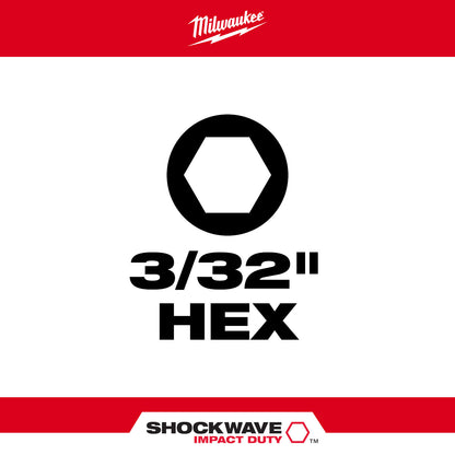 SHOCKWAVE Impact Duty 1" Hex 3/32" Insert Bits (1 Pack)