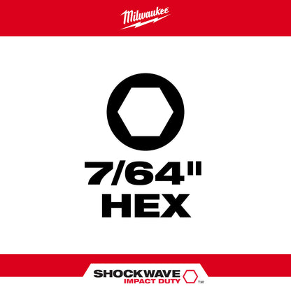 SHOCKWAVE Impact Duty 1" Hex 7/64" Insert Bits (1 Pack)