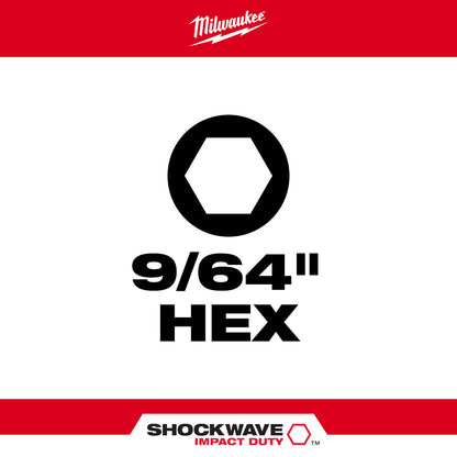 SHOCKWAVE Impact Duty 1" Hex 9/64" Insert Bits (1 Pack)