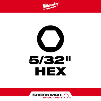 SHOCKWAVE Impact Duty 1" Hex 5/32" Insert Bits (1 Pack)