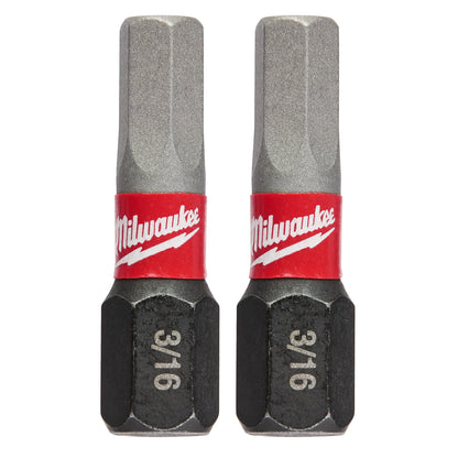 SHOCKWAVE Impact Duty 1" Hex 3/16" Insert Bits Bulk 25