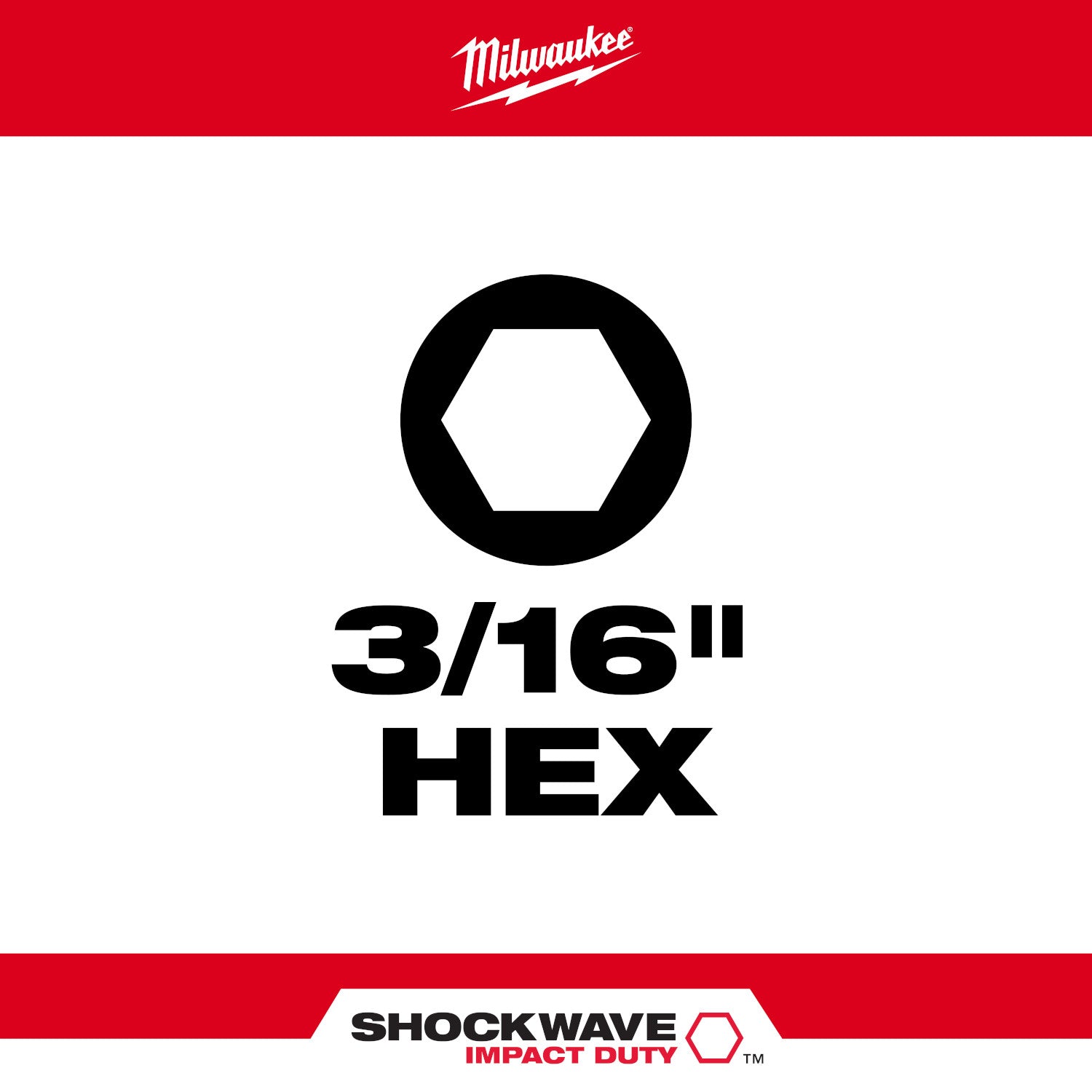 SHOCKWAVE Impact Duty 1" Hex 3/16" Insert Bits Bulk 25