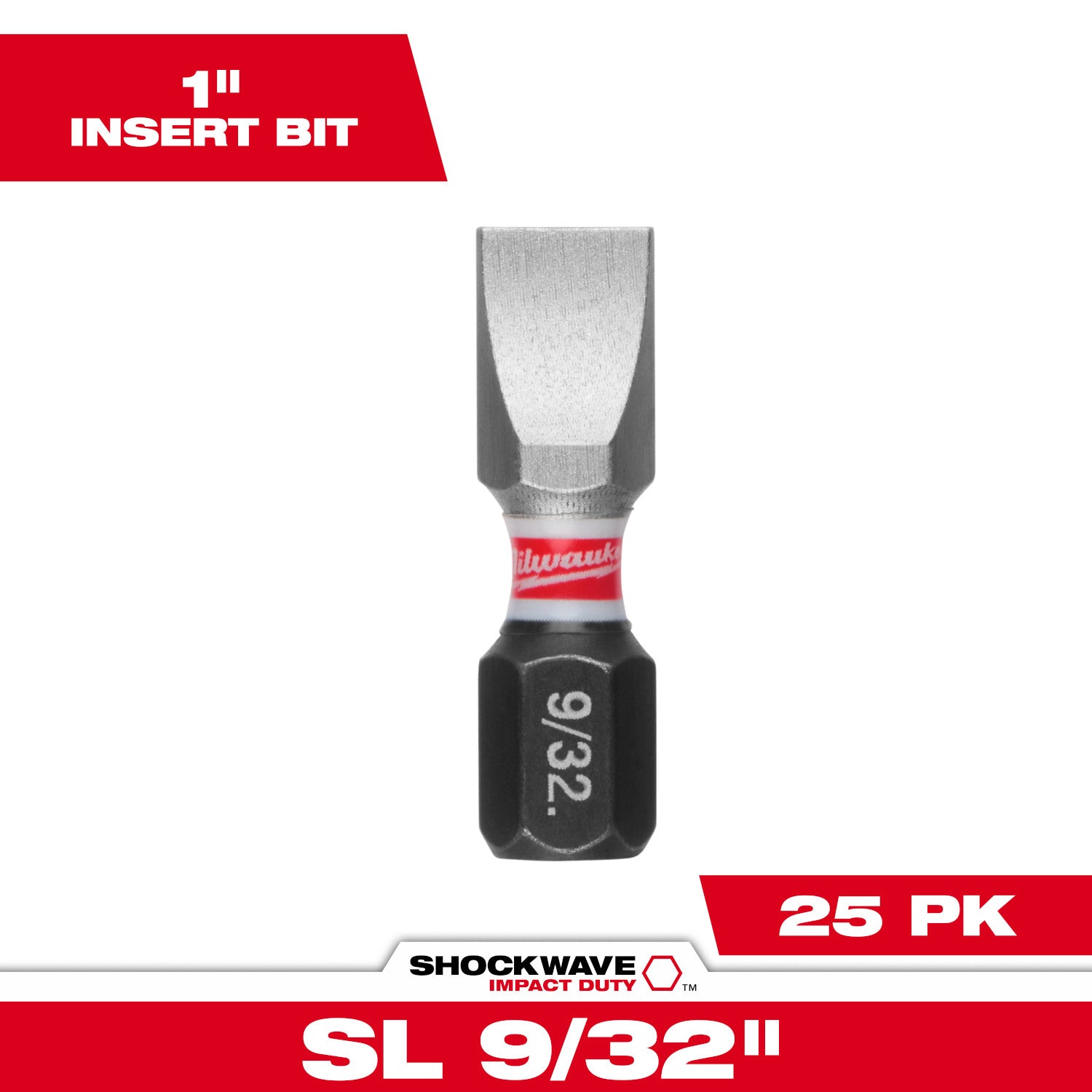 SHOCKWAVE Impact Duty 1" Slotted 9/32" Insert Bits Bulk 25
