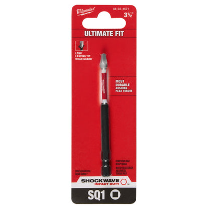 SHOCKWAVE 3-1/2” Impact Square Recss #1 Power Bit
