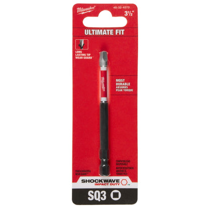 SHOCKWAVE Impact Duty 3-1/2" Square Recss #3 Power Bit