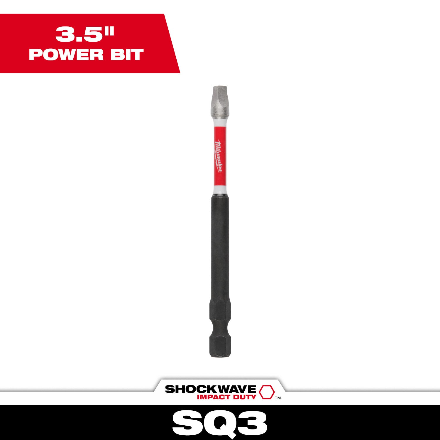 SHOCKWAVE Impact Duty 3-1/2" Square Recss #3 Power Bit