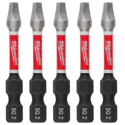 SHOCKWAVE Impact Duty 2" Square Recess #2 Power Bits - 10 Pack