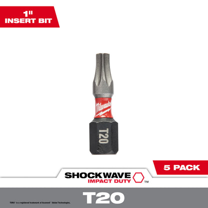SHOCKWAVE Impact Duty 1 TORX T20 Insert Bits - 1 Pack
