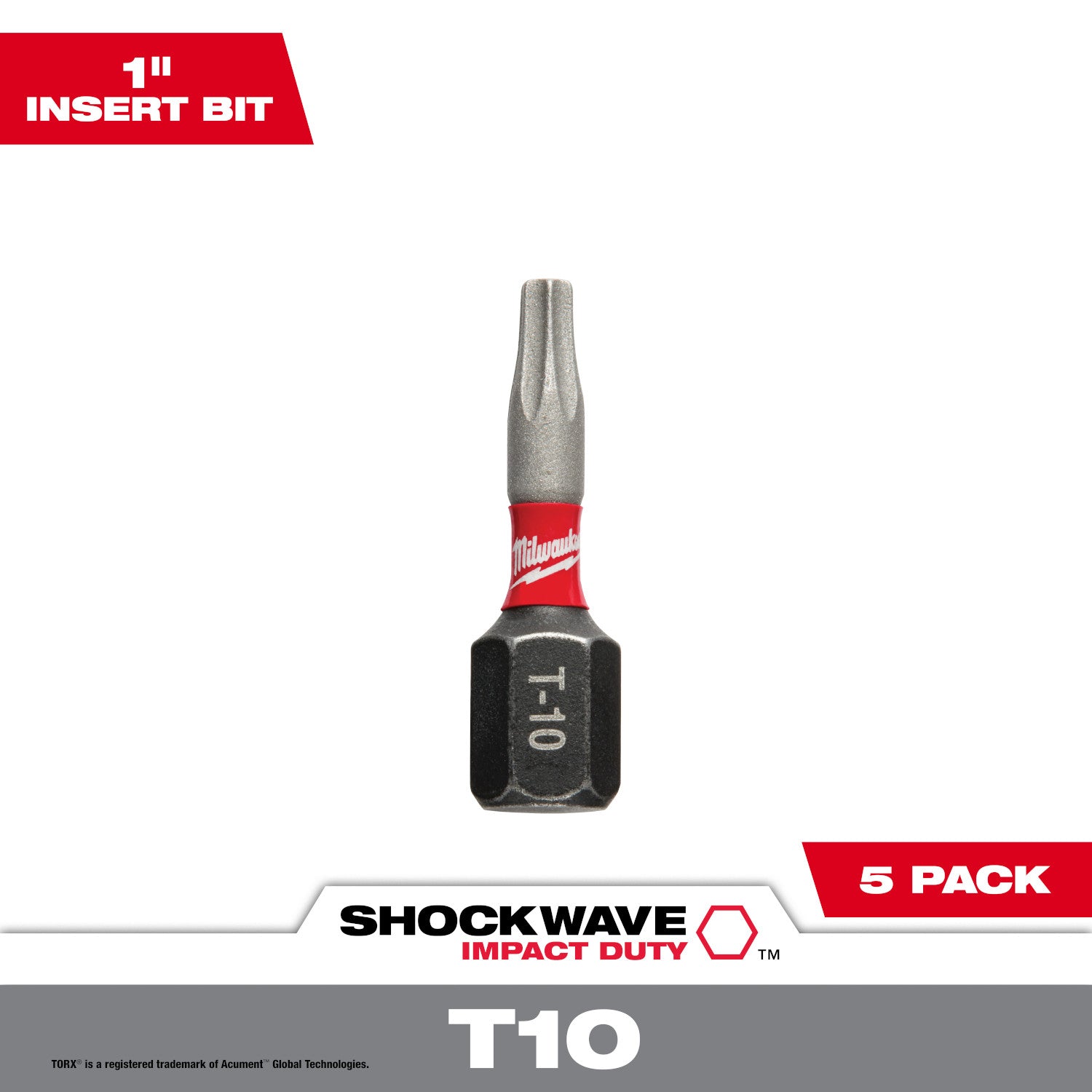 SHOCKWAVE Impact Duty 1"TORX T10 Insert Bits  - 10 Pack