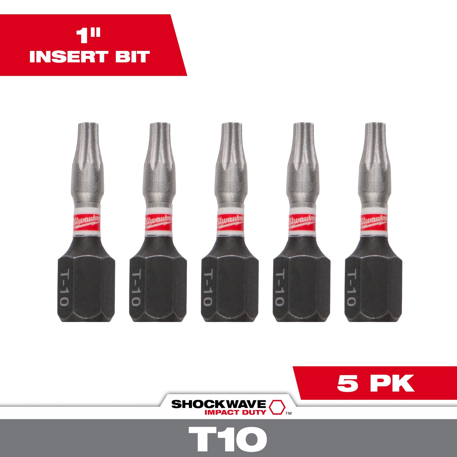 SHOCKWAVE Impact Duty 1"TORX T10 Insert Bits  - 10 Pack