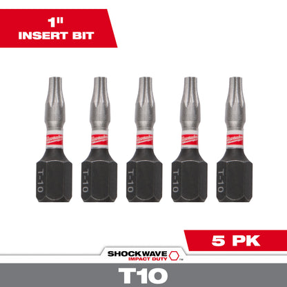 SHOCKWAVE Impact Duty 1"TORX T10 Insert Bits  - 10 Pack