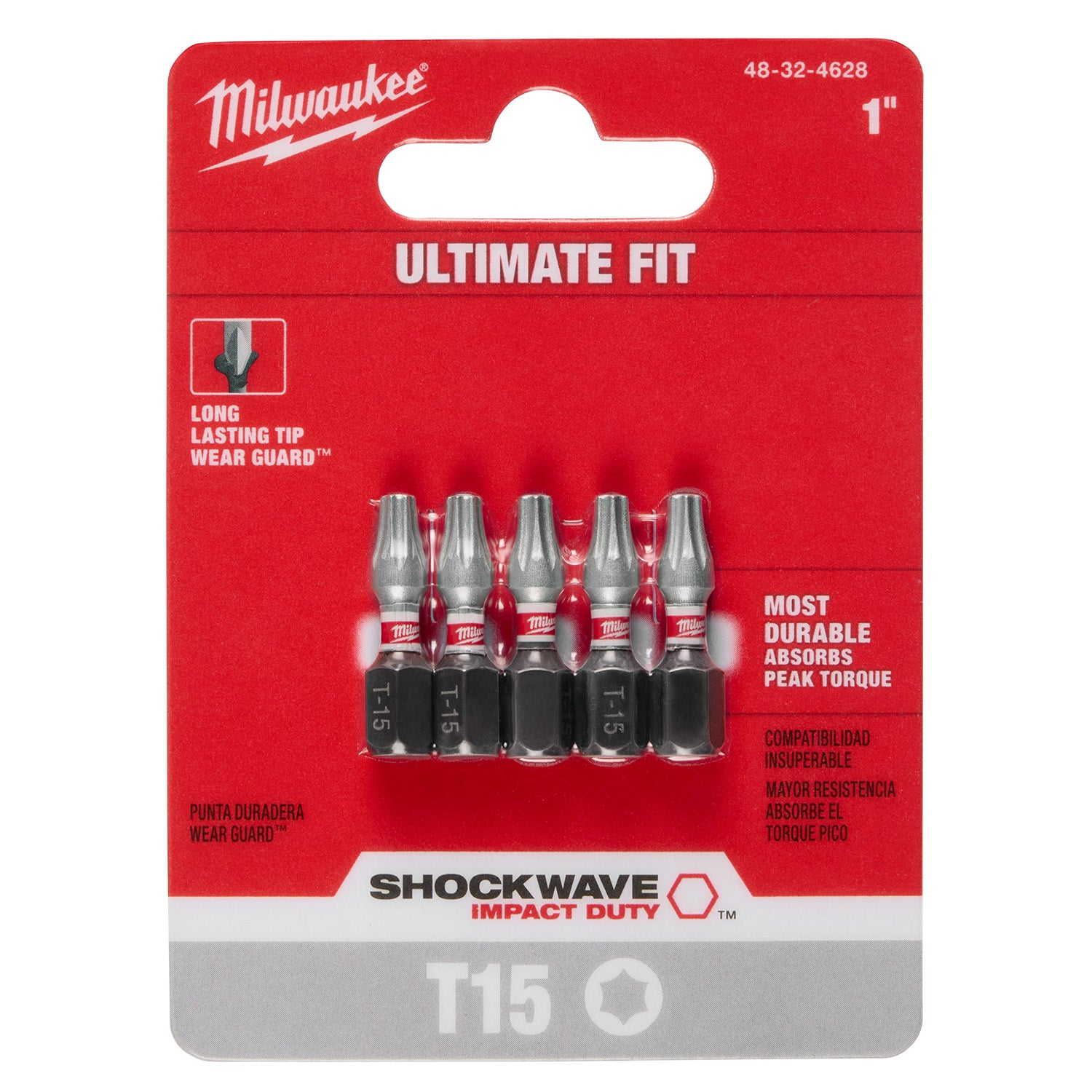 SHOCKWAVE Impact Duty 1"TORX T15 Insert Bits  - 10 Pack
