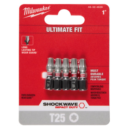 SHOCKWAVE Impact Duty 1" TORX T25 Insert Bits  - 10 Pack