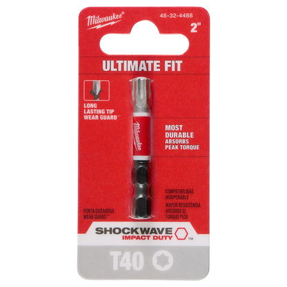 SHOCKWAVE 2" Impact TORX T40 Power Bit 2 Pack