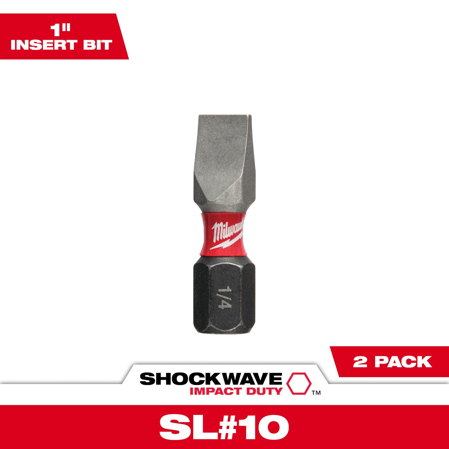 SHOCKWAVE Impact Duty 1" Slotted 1/8" Insert Bits 2 Pack