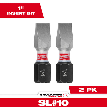 SHOCKWAVE Impact Duty 1" Slotted 1/8" Insert Bits 2 Pack