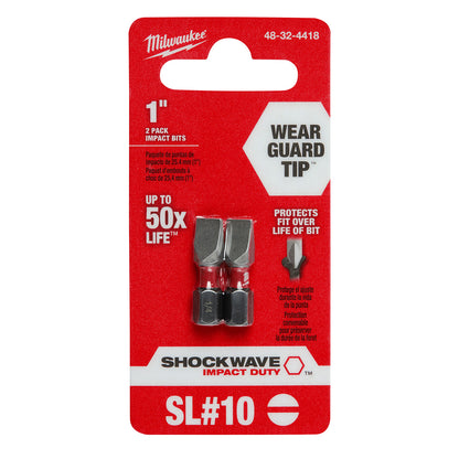 SHOCKWAVE Impact Duty 1" Slotted 1/8" Insert Bits 2 Pack