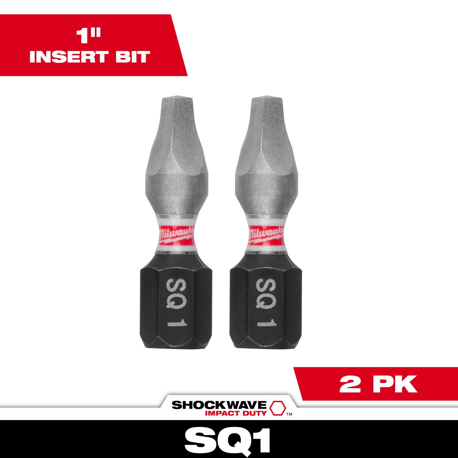 SHOCKWAVE Impact Duty 1" Slotted 3/16" Insert Bits 2 Pack
