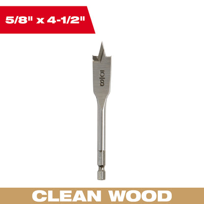 5/8" x 4.5" Flat Boring Bit