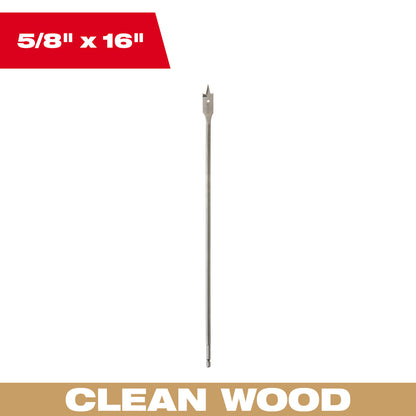 5/8" x 16" Flat Boring Bit
