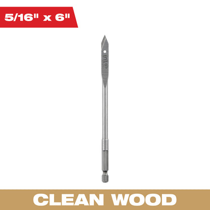 Flat Boring Bit 5/16" x 6"