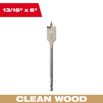 Foret plat 13/16" x 6"