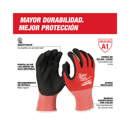 Gants enduits de nitrile de niveau 1 - S