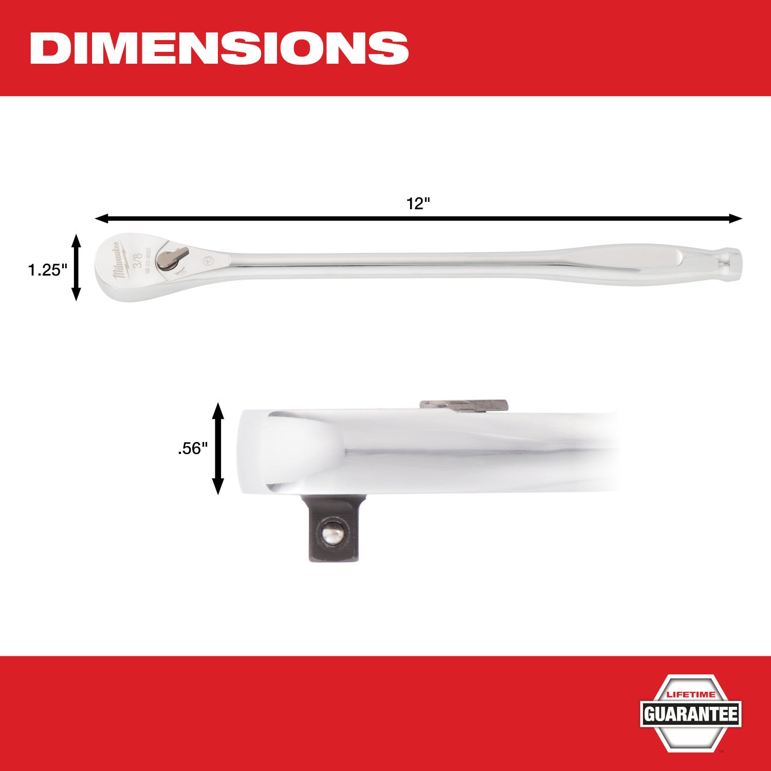 Clé à cliquet 3/8" Drive 12