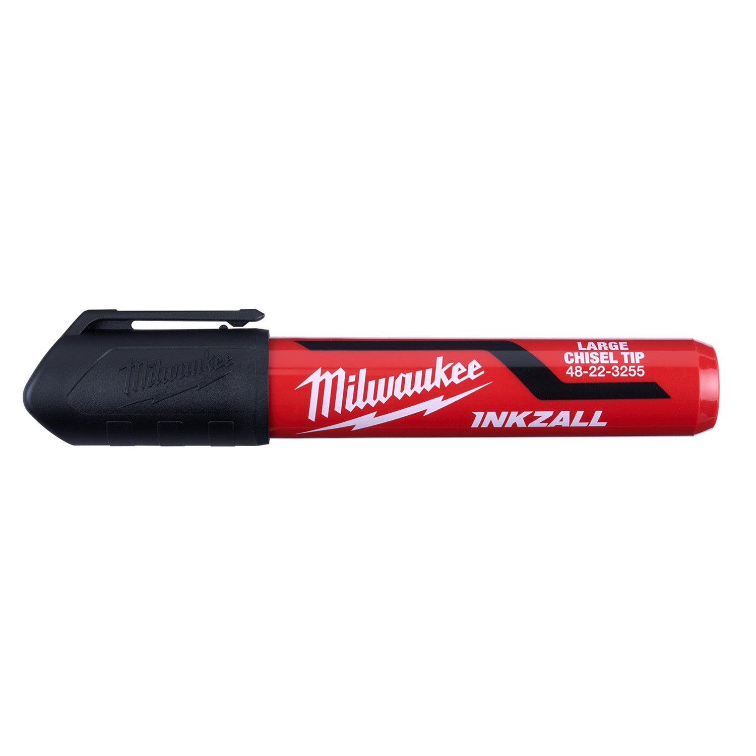 INKZALL (12) Large Chisel Tip Black Marker
