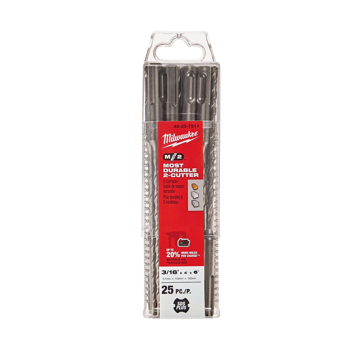 SDS Plus 2CT 3/16" X 4" X 6" Bulk 25