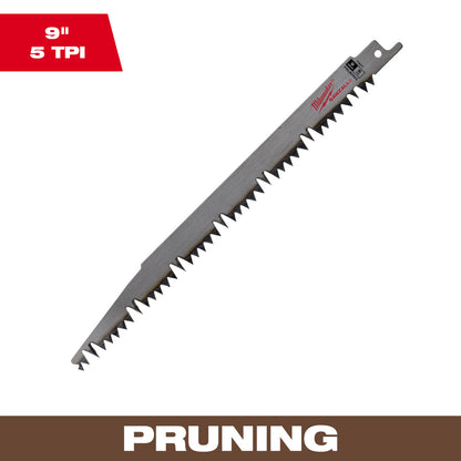 9" 5 TPI Fleam Ground Pruning SAWZALL Blade for Clean Wood