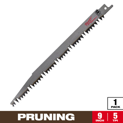 9" 5 TPI Fleam Ground Pruning SAWZALL Blade for Clean Wood
