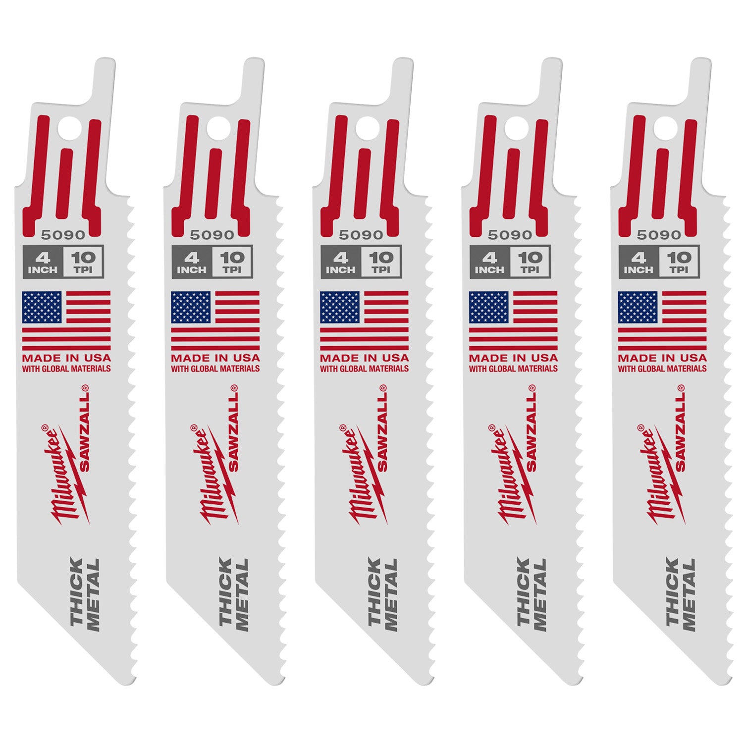 Lame SAWZALL 4" 10 TPI pour métal épais - paquet de 10